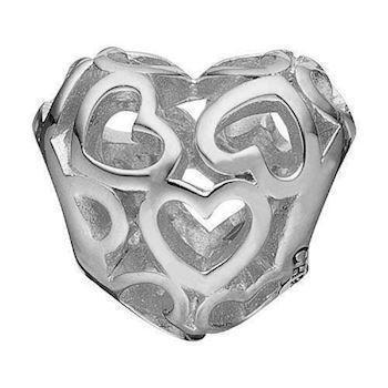 Christina sølv Heart Beat Love Hjerte med hjerter, model 623-S01 køb det billigst hos Guldsmykket.dk her